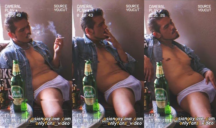 อารมณ์ศิลปินมากๆ พี่กุ๊กกิ๊กดื่มเบียร์ สูบบุหรี่ ฟิลกำลังมาอารมณ์มันได้ งัดควยออกมาชักว่าวคลอเคล้าควันบุหรี่ อบอวลด้วยความเงี่ยน