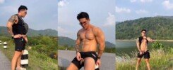 แค่แวะฉี่ข้างทางอะนะ บอยซ์ ทักษกร นายแบบไทยใจกล้ามาแรงมาวิ่งออกกำลังกายริมเขื่อนเกิดอารมณ์เงี่ยนเลยโชว์ควยโชว์ตูดซะเลย
