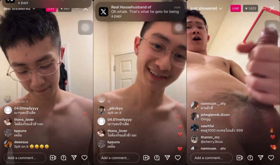 อินสตาแกรมลุกเป็นไฟ เมื่อแจ็คกี้ หนุ่มฮอตไลฟ์สดชักว่าวโชว์ เกย์ไทยแห่คอมเม้น คึกคัก หล่อทะเล้นน่ารัก FCเพียบ