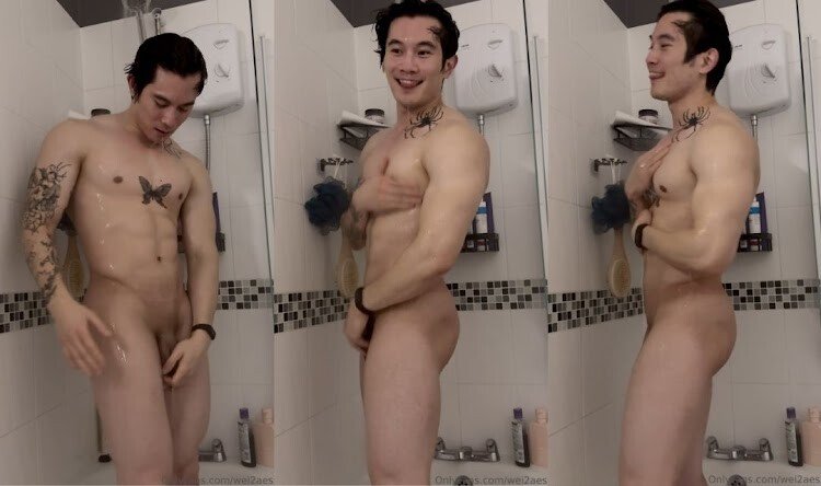 เว่ยเฉา นายแบบฟิตเนส influencerคนดัง เกิดอารมณ์ดี แก้ผ้าอาบน้ำโชว์ สระผมฟอกสบู่เบ่งกล้ามโชว์ FC ว่าหุ่นดีขนาดไหน